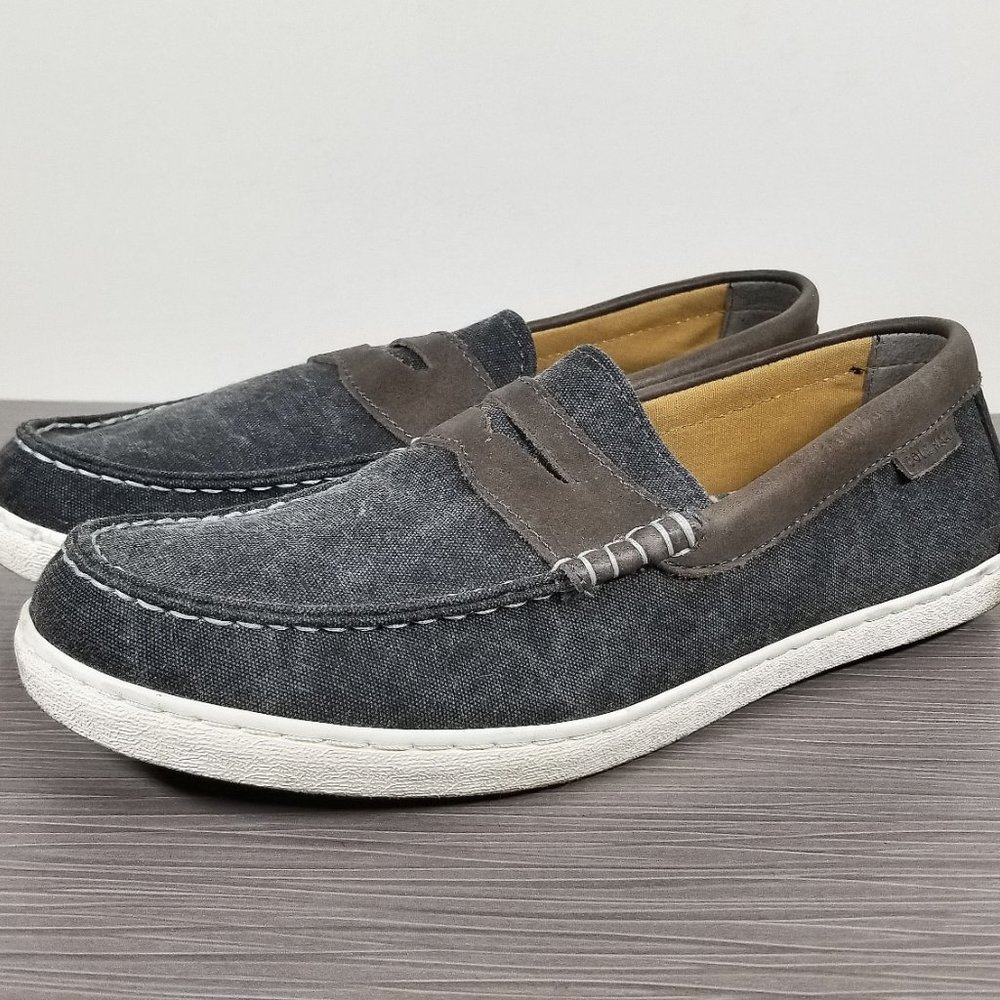 Cole Haan Pinch Weekender Loafers, Gray & Brown Canvas & Leather Mens Size 9.5 M - Picture 3 of 12